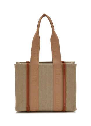 Main View - Click To Enlarge - CHLOÉ - Medium Woody Linen Canvas Tote Bag