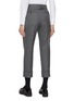 Back View - Click To Enlarge - THOM BROWNE  - Classic Backstrap Cropped Wool Trousers