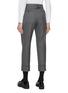 Back View - Click To Enlarge - THOM BROWNE - Classic Backstrap Cropped Wool Trousers