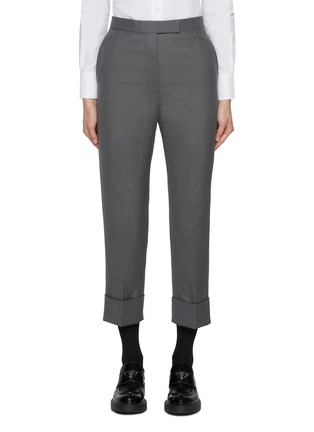 Main View - Click To Enlarge - THOM BROWNE  - Classic Backstrap Cropped Wool Trousers