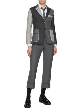 Figure View - Click To Enlarge - THOM BROWNE  - Classic Backstrap Cropped Wool Trousers