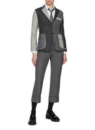 Figure View - Click To Enlarge - THOM BROWNE - Classic Backstrap Cropped Wool Trousers