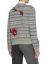 Back View - Click To Enlarge - THOM BROWNE  - Fair Isle Rose Embroidery Wool Cardigan