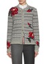 Main View - Click To Enlarge - THOM BROWNE  - Fair Isle Rose Embroidery Wool Cardigan