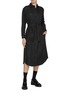 Figure View - Click To Enlarge - THOM BROWNE  - Belted Silk Cashmere Shirt Dress