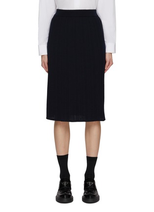 Main View - Click To Enlarge - THOM BROWNE  - Wool Crepe Plisse Skirt
