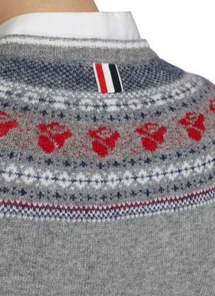  - THOM BROWNE  - Rose Icelandic Fair Isle Intarsia Crewneck Cardigan