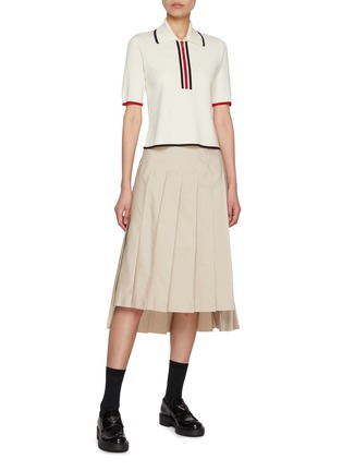 Figure View - Click To Enlarge - THOM BROWNE  - Milano Sitch Wool Polo Shirt