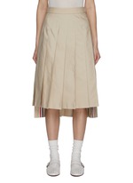 THOM BROWNE | Dropped Back Pleated Midi Skirt | Women | Lane