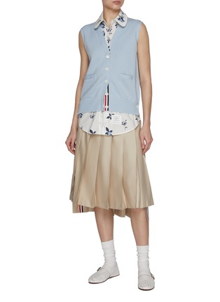 Figure View - Click To Enlarge - THOM BROWNE  - Dropped Back Pleated Midi Skirt