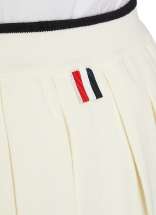  - THOM BROWNE  - Contrast Trim Pleated Wool Blend Skirt