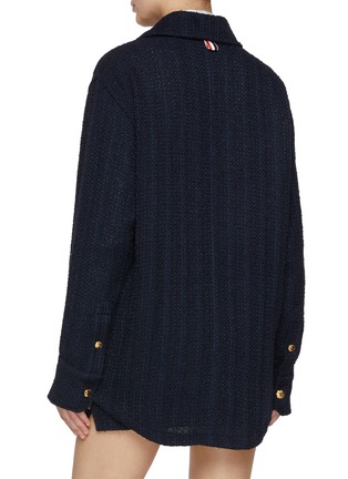 Back View - Click To Enlarge - THOM BROWNE  - Tweed Cotton Blend Shirt Jacket