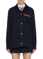THOM BROWNE | Tweed Cotton Blend Shirt Jacket | Women | Lane