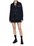 Figure View - Click To Enlarge - THOM BROWNE  - Striped Waist Tweed Mini Skirt