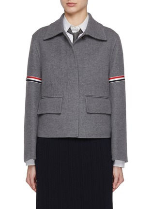 Main View - Click To Enlarge - THOM BROWNE  - RWB Stripe Wool Cashmere Jacket