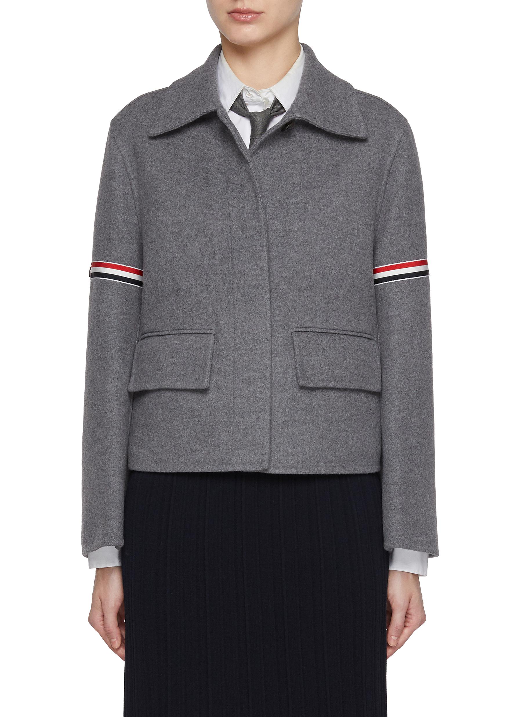 THOM BROWNE | RWB Stripe Wool Cashmere Jacket | Women | Lane Crawford