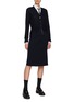 Figure View - Click To Enlarge - THOM BROWNE - Tonal 4 Bar Textured Stitch Wool Cardigan