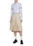 Figure View - Click To Enlarge - THOM BROWNE  - RWB Stripe Cotton Cropped Shirt