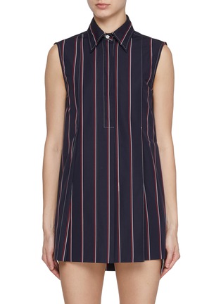 Main View - Click To Enlarge - THOM BROWNE  - Sleeveless Cotton Shirt Dress