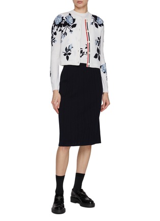 Figure View - Click To Enlarge - THOM BROWNE  - Rose Jersey Cashmere Cardigan