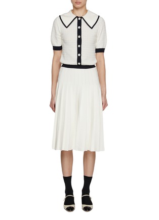 Main View - Click To Enlarge - THOM BROWNE  - Pointelle Peter Pan Collar Dress