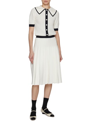 Figure View - Click To Enlarge - THOM BROWNE  - Pointelle Peter Pan Collar Dress