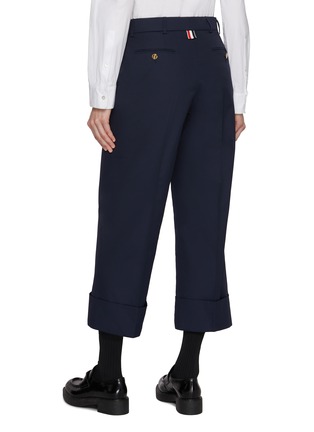 Back View - Click To Enlarge - THOM BROWNE  - Fit 2 Cropped Wide Leg Pants