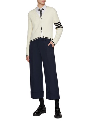 Figure View - Click To Enlarge - THOM BROWNE  - Fit 2 Cropped Wide Leg Pants