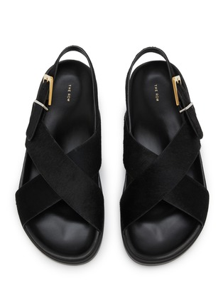 Figure View - Click To Enlarge - THE ROW - Buckle Strap Pony Hair Leather Sandals