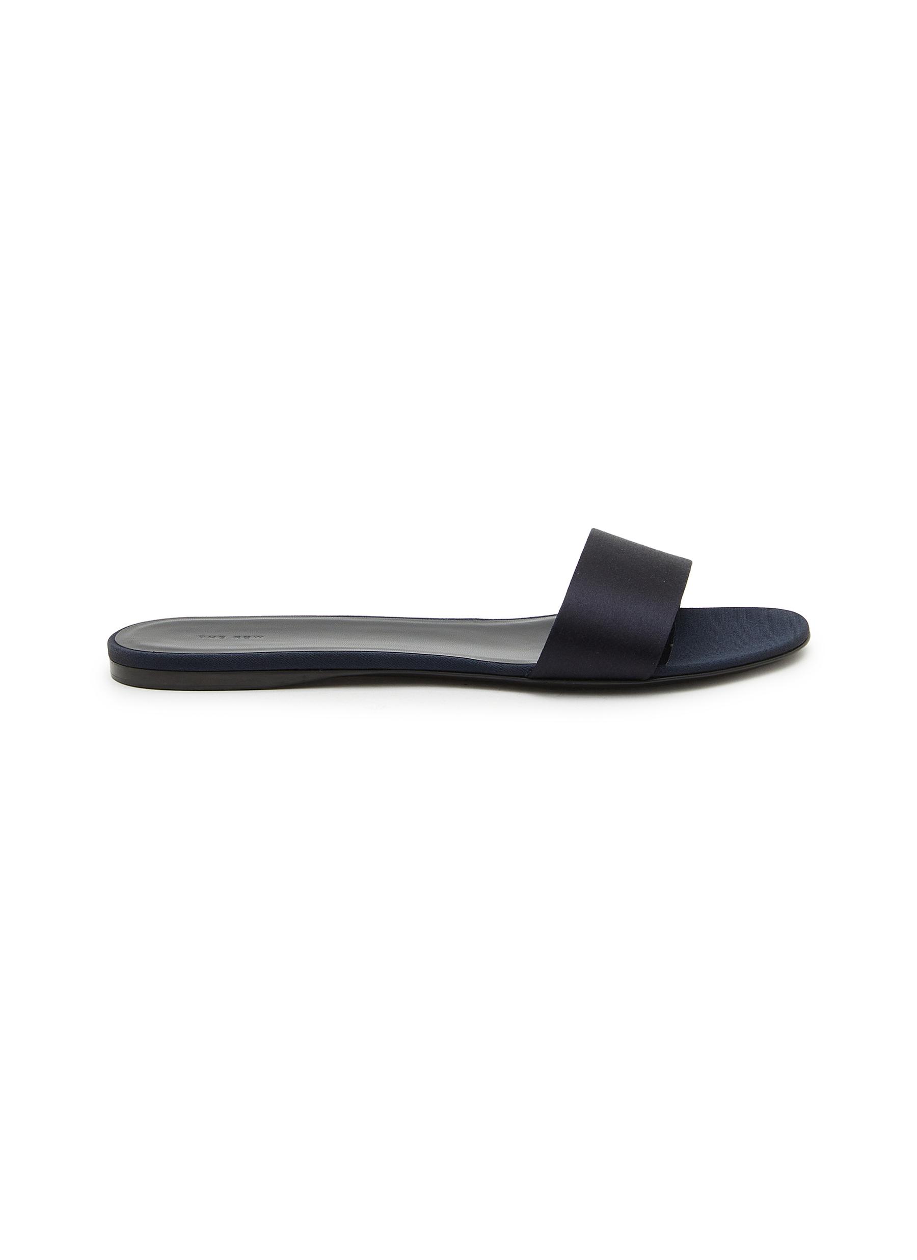 THE ROW Satin Flat Slides Women Lane Crawford