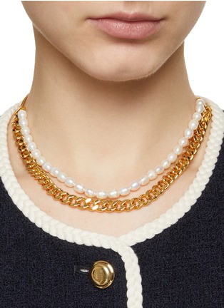 Figure View - Click To Enlarge - DEMARSON - Chiara 12K Gold Plated Pearl Necklace