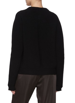 Back View - Click To Enlarge - RICK OWENS  - Eclipse Front Strap V-Neck Sweater