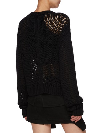 Back View - Click To Enlarge - RICK OWENS  - Holey Knit Cashmere Silk Sweater