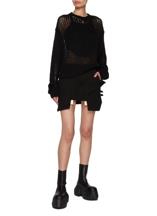 Figure View - Click To Enlarge - RICK OWENS  - Holey Knit Cashmere Silk Sweater