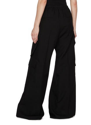 Back View - Click To Enlarge - RICK OWENS  - Bela Wide Leg Wool Cargo Trousers