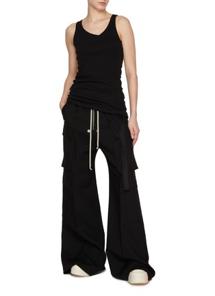 Figure View - Click To Enlarge - RICK OWENS  - Bela Wide Leg Wool Cargo Trousers