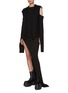 Figure View - Click To Enlarge - RICK OWENS  - Open Cutout Cape Sleeve Wool Knit Top