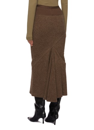 Back View - Click To Enlarge - RICK OWENS  - Bias Cut Wool Midi Skirt