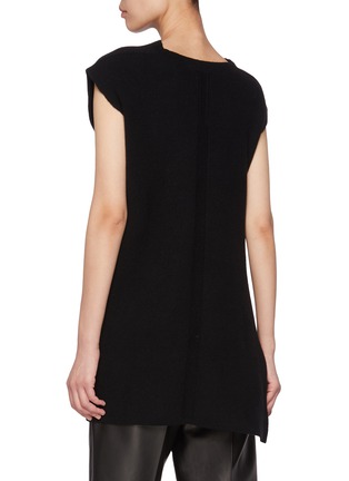 Back View - Click To Enlarge - RICK OWENS  - High Neck Cap Sleeve Sweater