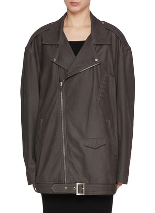 Main View - Click To Enlarge - RICK OWENS  - Jumbo Luke Stooges Leather Biker Jacket