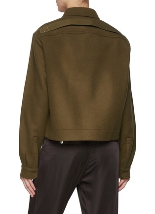 Back View - Click To Enlarge - RICK OWENS  - Melton Short Alice Strobe Wool Shirt