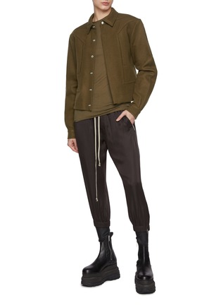 Figure View - Click To Enlarge - RICK OWENS  - Melton Short Alice Strobe Wool Shirt