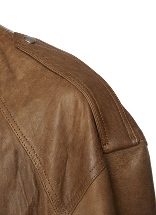  - RICK OWENS  - Cropped Leather Biker Jacket