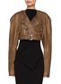 Main View - Click To Enlarge - RICK OWENS  - Cropped Leather Biker Jacket