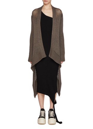 Main View - Click To Enlarge - RICK OWENS  - Loose Open Front Cashmere Silk Knit Cardigan