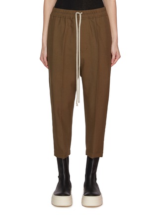 Main View - Click To Enlarge - RICK OWENS  - Astaires Cropped Drawstring Wool Trousers