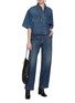 Figure View - Click To Enlarge - KHAITE - Mahsha Oversized Cropped Denim Shirt