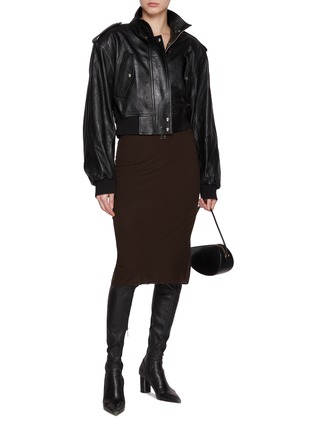 Figure View - Click To Enlarge - KHAITE - Kember Cropped Leather Jacket