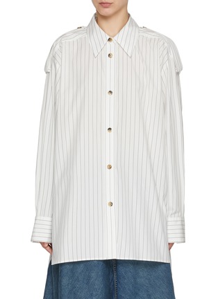 Main View - Click To Enlarge - KHAITE - Tamal Pinstripe Shirt