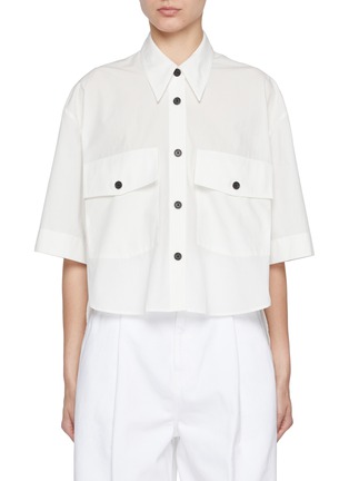 Main View - Click To Enlarge - KHAITE - Mahsha Oversized Cropped Shirt